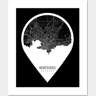 Montevideo, Uruguay City Map - Travel Pin Posters and Art